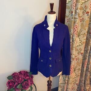Eileen Fisher purple wool-knit lightweight blazer